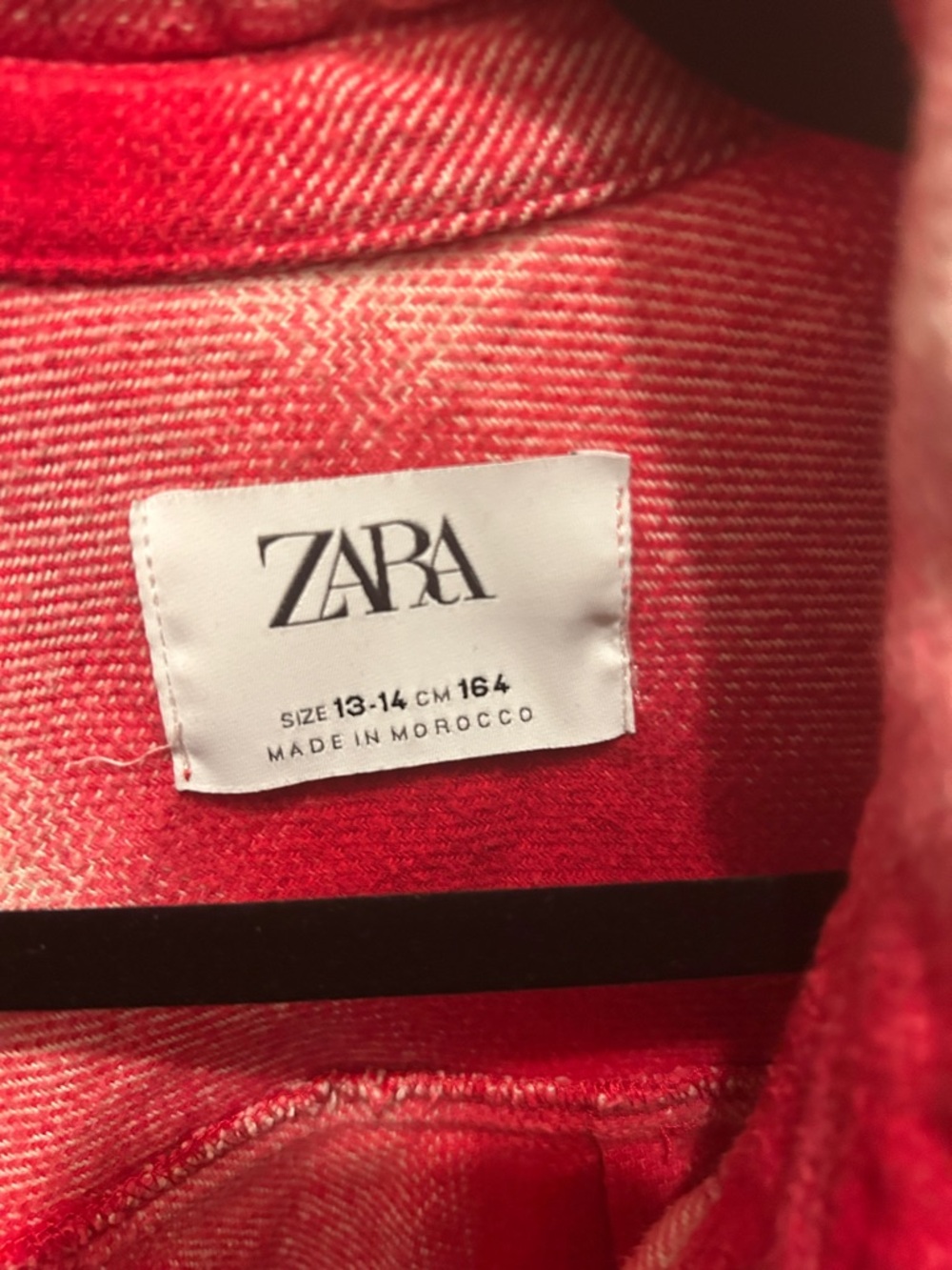 Zara Men’s Red and White Plaid Button-Down Shirt - Picture 2 of 5